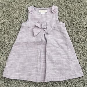 Janie and Jack Purple Bow Dress 3-6 Months Tweed Style Dress Preppy